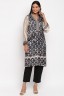 Two-Tone Damasque Print Tunic