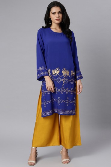 Metallic Print Tunic