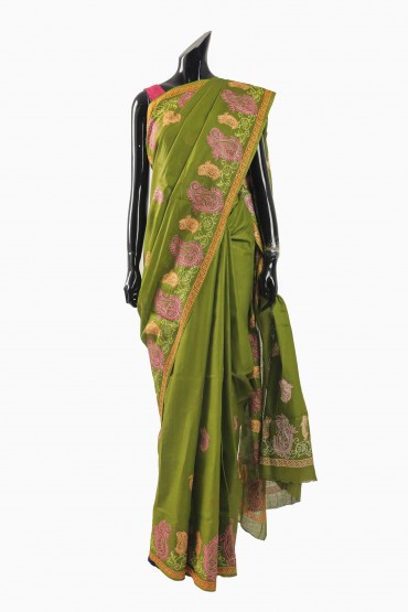 Signature Gold Printed Cotton Sari With Blouse Piece