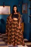 Studded Crop Top and Printed Set