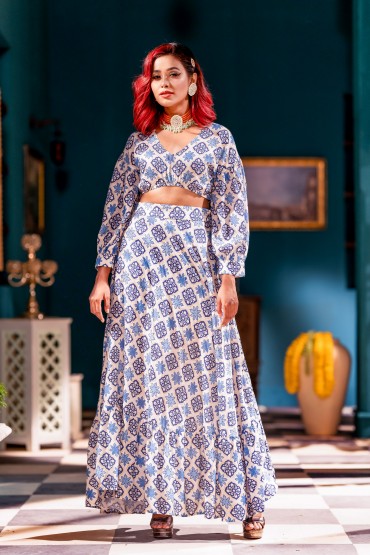 Crop Top and Skirt Set