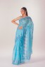 Peony Embroidered Cotton Sari
