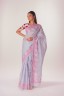 Peony Embroidered Cotton Sari