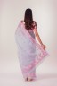 Peony Embroidered Cotton Sari