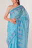 Peony Embroidered Cotton Sari