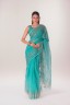 Half Silk Embroidered Floral Sari