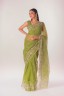 Half Silk Embroidered Floral Sari
