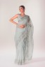 Half Silk Embroidered Floral Sari