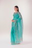 Half Silk Embroidered Floral Sari
