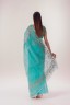 Half Silk Embroidered Floral Sari