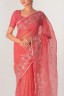Half Silk Embroidered Floral Sari