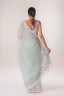 Half Silk Embroidered Floral Sari