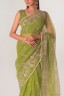 Half Silk Embroidered Floral Sari