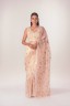 Half Silk Embroidered Lotus Sari