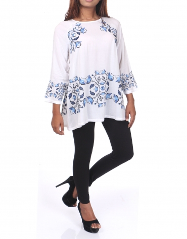 Screen Printed Embroidered  Tunic