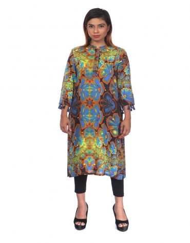 Tunic with Digital Prints & Tassels