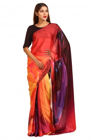 Abstract Print Sari