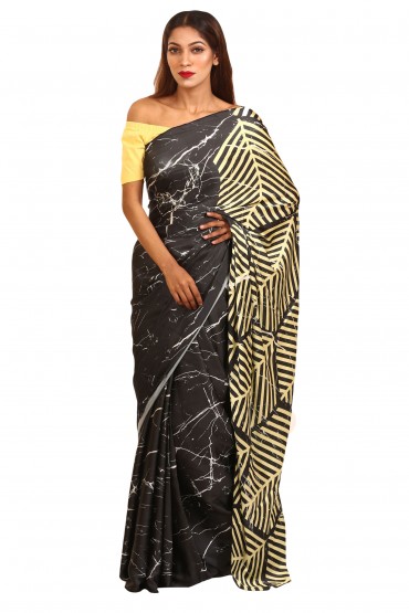 Marble Print Silk Sari