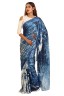 Abstract Print Silk Sari