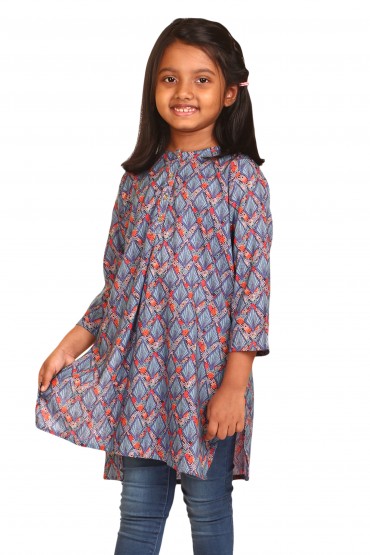 Geometric  Floral Print Tunic
