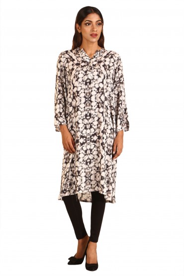 Brushstroke Abstract Print Tunic