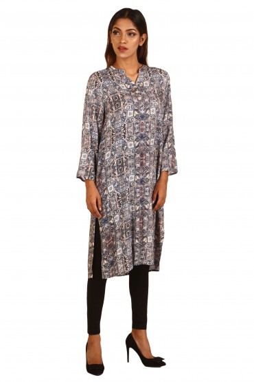 Geometric Floral Print Tunic