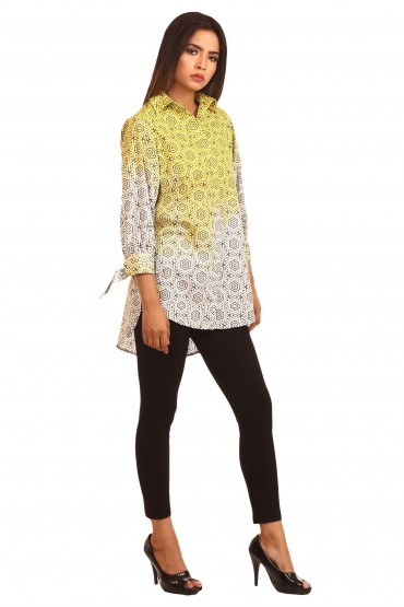 Ombre Geometric Print Top