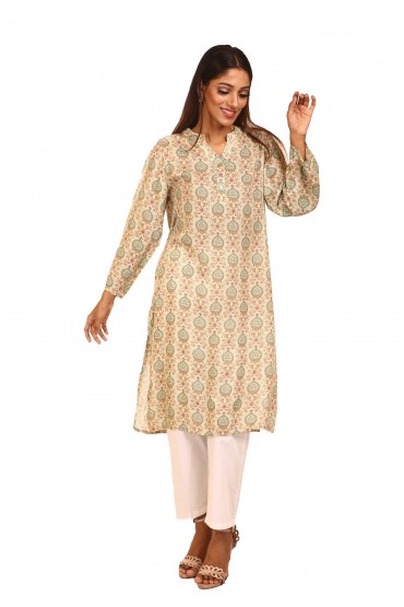 Antique Floral Print Tunic