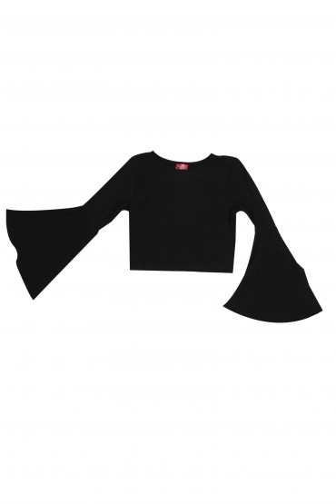 Bell-Sleeved Knit Sari Blouse