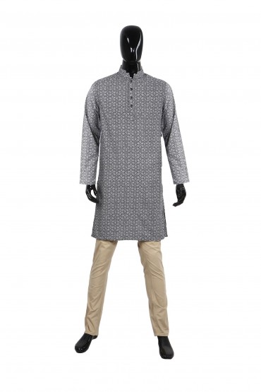 Geometric Print Cotton Panjabi